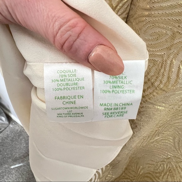 NWT Lilly Pulitzer Kariana Gold Silk Off-The-Shoulder Dress size 6 - Picture 12 of 13